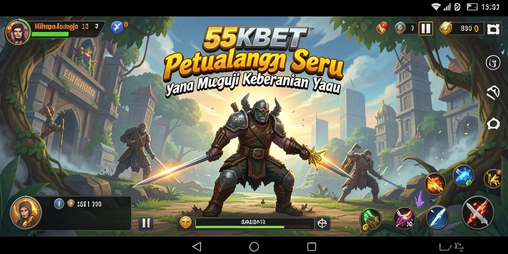 Tampilan gameplay <strong>55KBET</strong> yang penuh aksi dan tantangan.