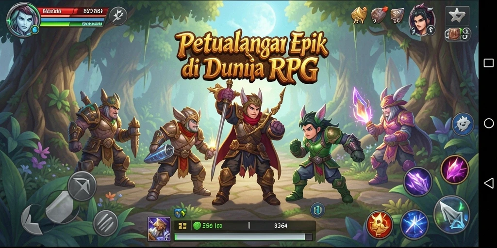 Screenshot menampilkan aksi pertarungan seru dalam game RPG 8364.