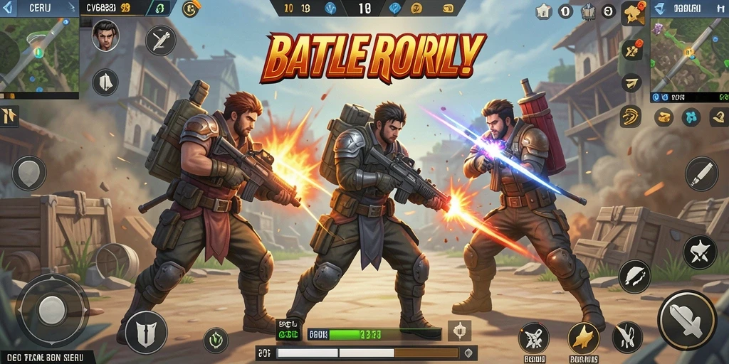 Tampilan gameplay CVG8888 yang intens dan mendebarkan di arena Battle Royale.