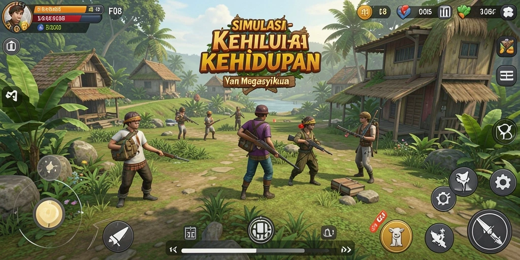 Screenshot gameplay F08 menampilkan interaksi karakter dalam dunia virtual.