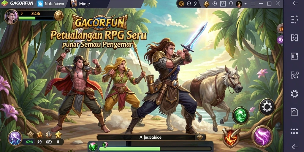 Gameplay menarik GACORFUN dengan pertarungan RPG yang seru.