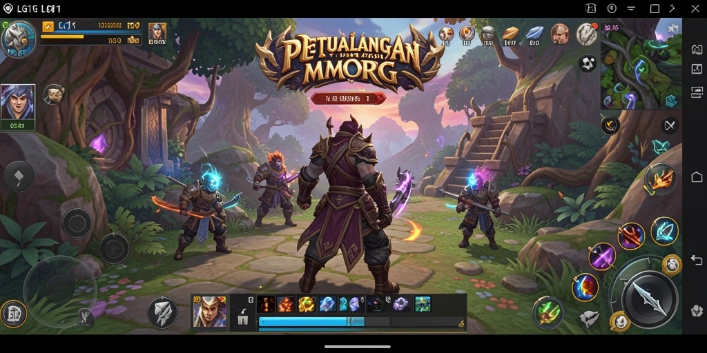 Tampilan gameplay LG111 yang menampilkan pertempuran epik di dunia MMORPG.