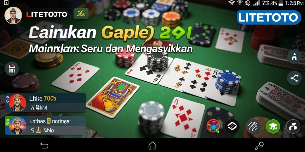 Gameplay seru dalam LITETOTO yang memperlihatkan momen menarik bermain Gaple.