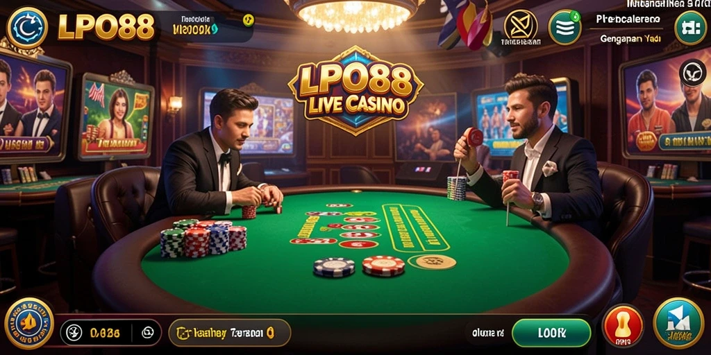 Screenshot gameplay LPO88 menampilkan suasana Live Casino yang mendebarkan.