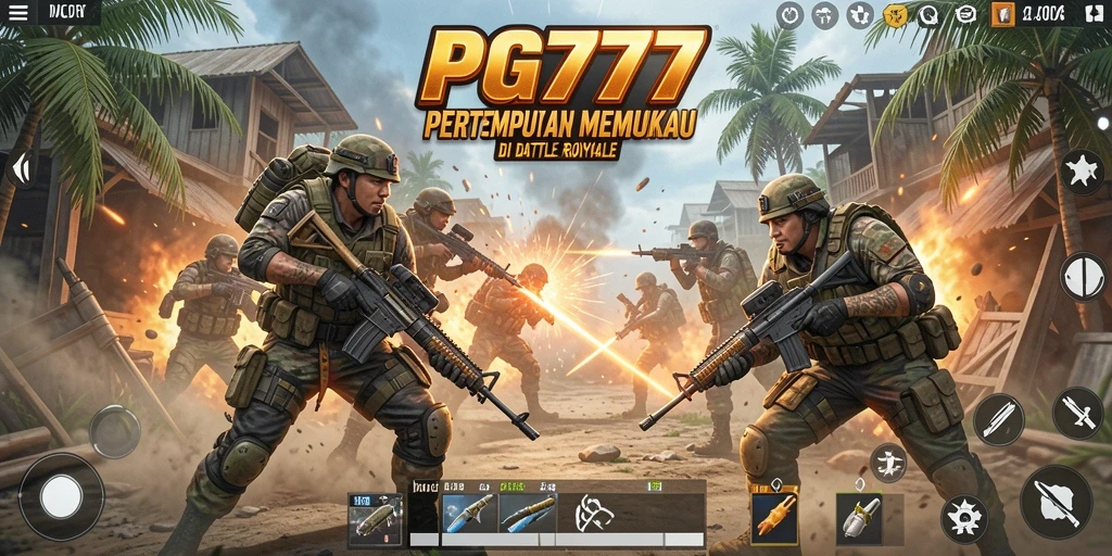 Screenshot PG777 menampilkan intensitas pertempuran di arena Battle Royale.