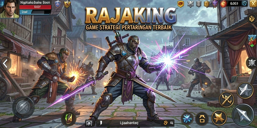 Penggambaran intens di pertempuran dalam gameplay RAJAKING.