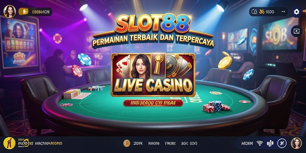 Tampilan gameplay <strong>SLOT88</strong> yang menakjubkan di Live Casino.