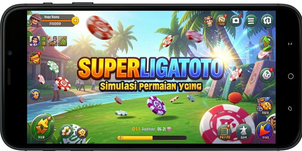Screenshot gameplay SUPERLIGATOTO menampilkan strategi pertandingan yang seru.