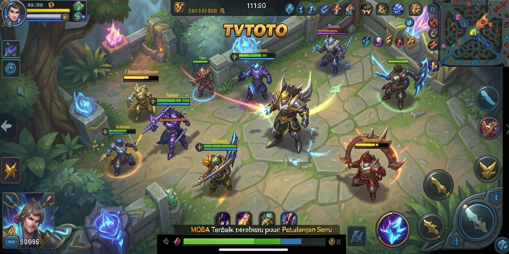 Tampilan gameplay seru dari TVTOTO, pertarungan tim yang mendebarkan.