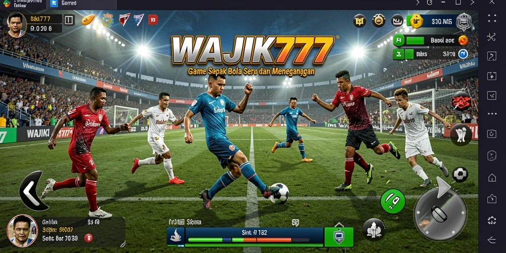 Screenshot gameplay WAJIK777 menampilkan aksi seru pertandingan sepak bola.