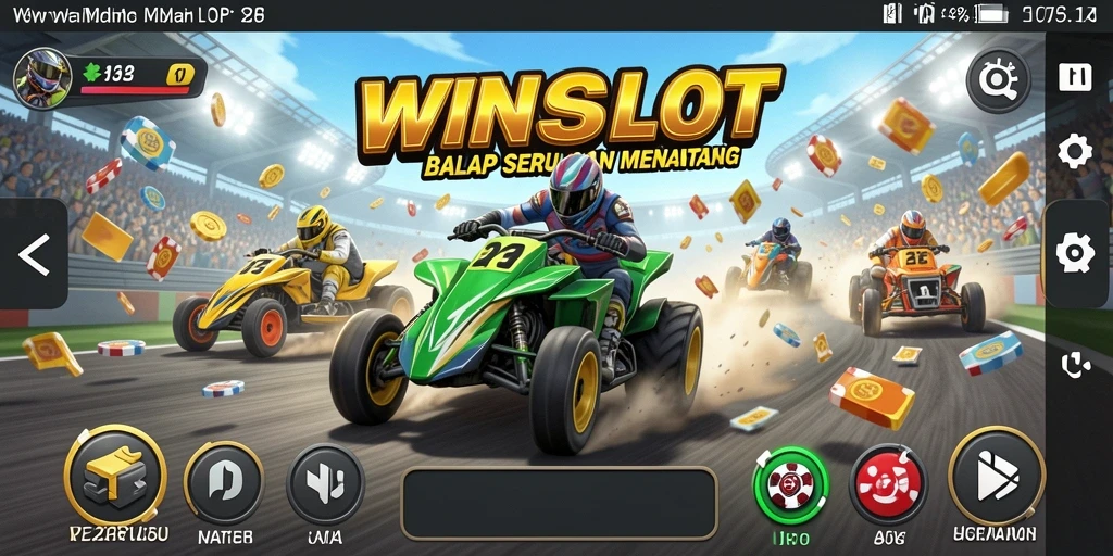 Tampilan gameplay seru dan menegangkan dari WINSLOT saat balapan.